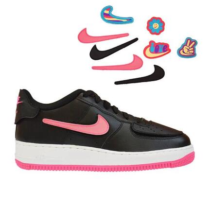 Buty sportowe dla dzieci Nike Air Force 1/1 Hyper Pink GS z Swooshami