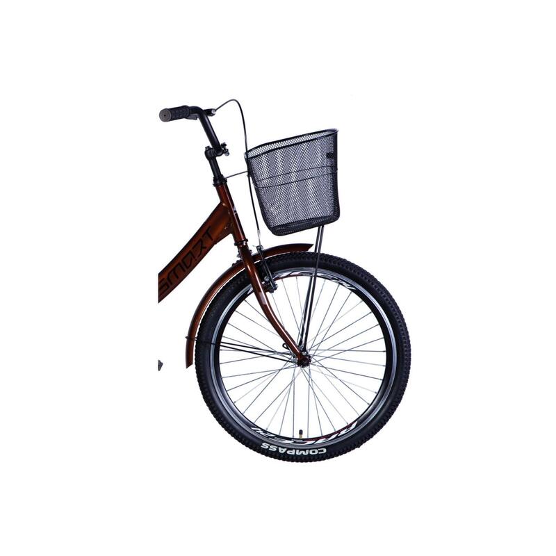 Bicicletă pliabilă cu cos Davi Smart 24", 130-170 cm, 1 viteza, Maro