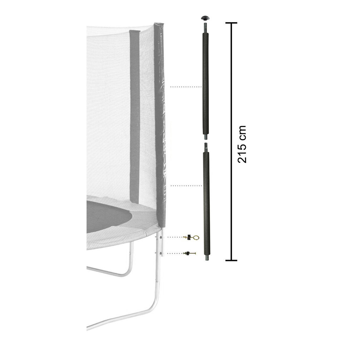 1 poteau Ø25 mm trampoline toutes marques avec mousse et visserie 5/5