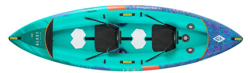 Kajak dwuosobowy pompowany z podłogą dropstitch Aquatone Blast 12.0 zestaw 2/7