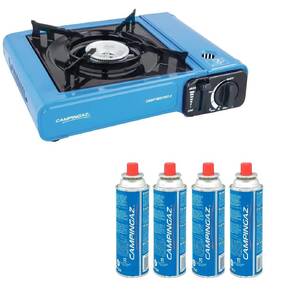 Camp Bistro Stainless-Steel High Power Single Burner Camping Stove with Pack 4 Gas CP-250