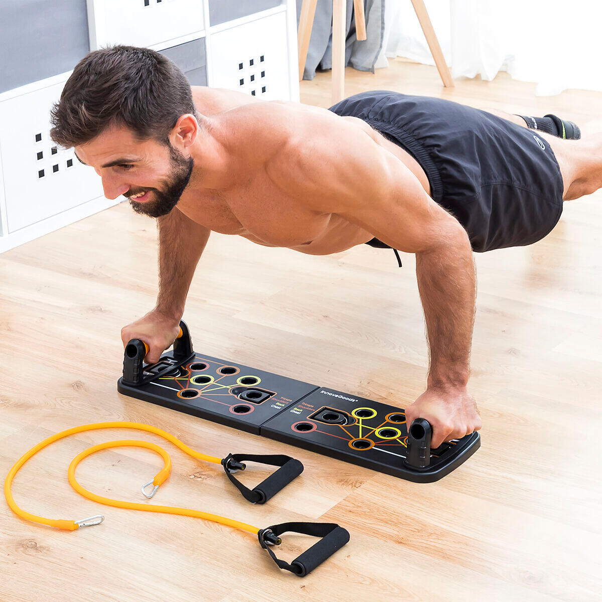 Planche de Pompes Push-Up avec Bandes de Résistance  InnovaGoods