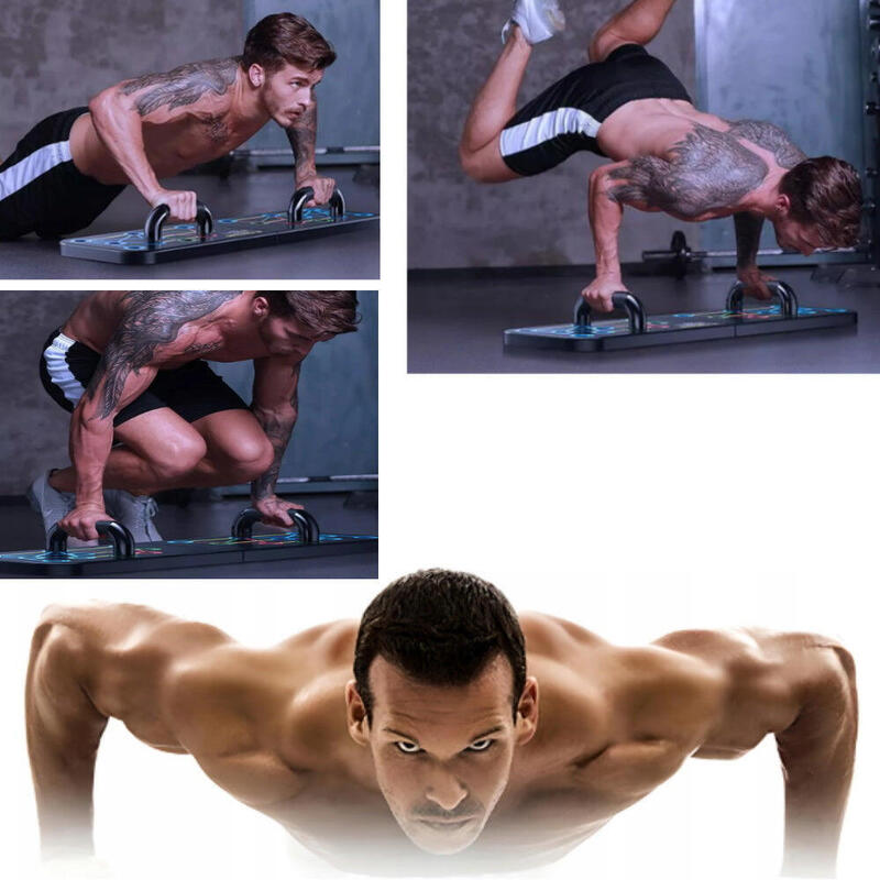 Planche de Pompes Push-Up avec Bandes de Résistance et Guide InnovaGoods