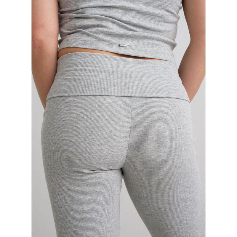 Broek Petite Ease Geribd Yoga Dames Grijs Gemêleerd aim'n