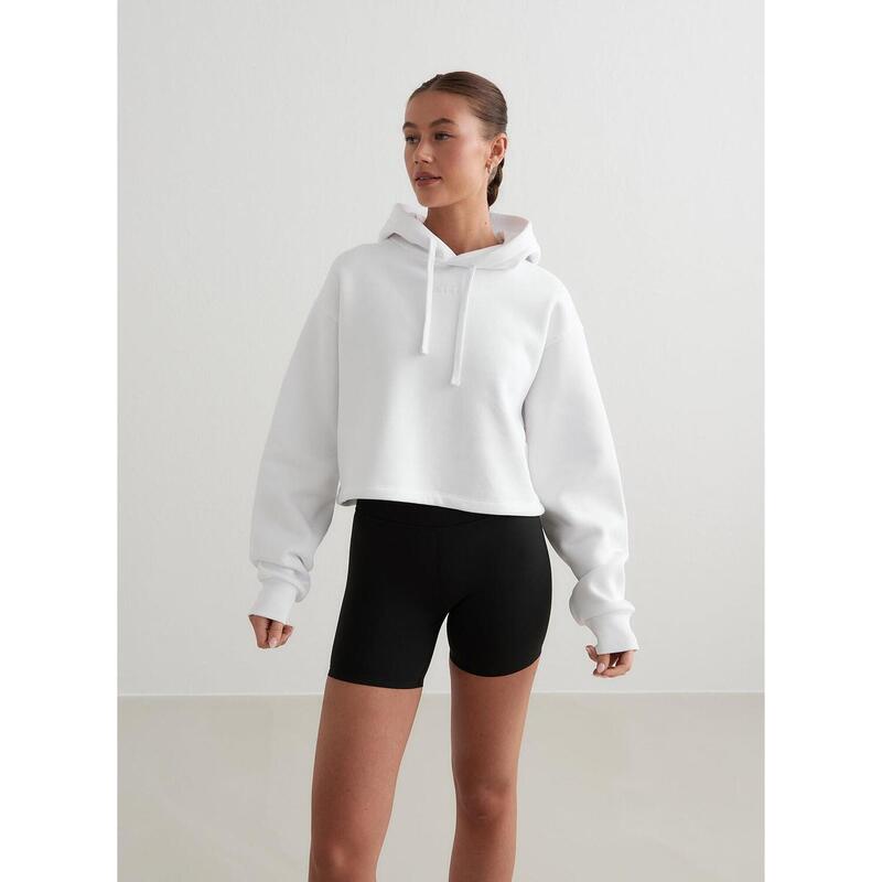 Sweatshirt Cropped Hoodie Yoga Dames Wit aim'n