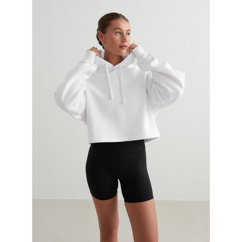 Sweatshirt Cropped Hoodie Yoga Dames Wit aim'n