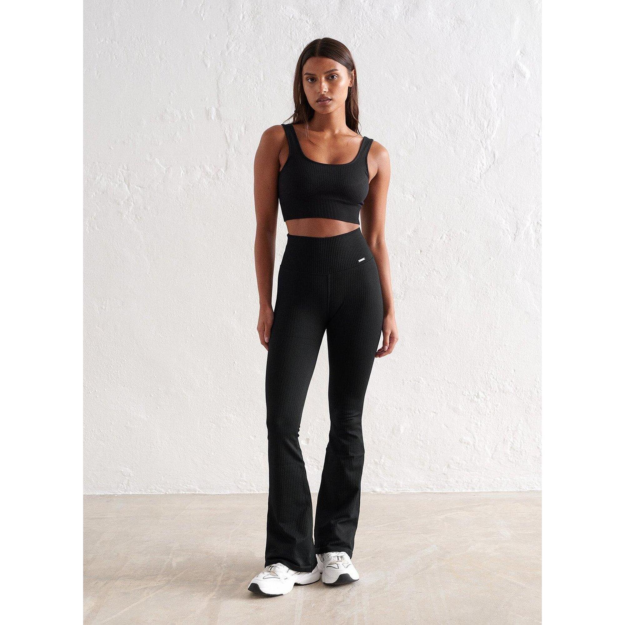 Aim'n - Leggings De Yoga Pour Femmes Petite Avec Coup Côtes Sans Couture Noir - Legging - Noir - 38 S - Decathlon