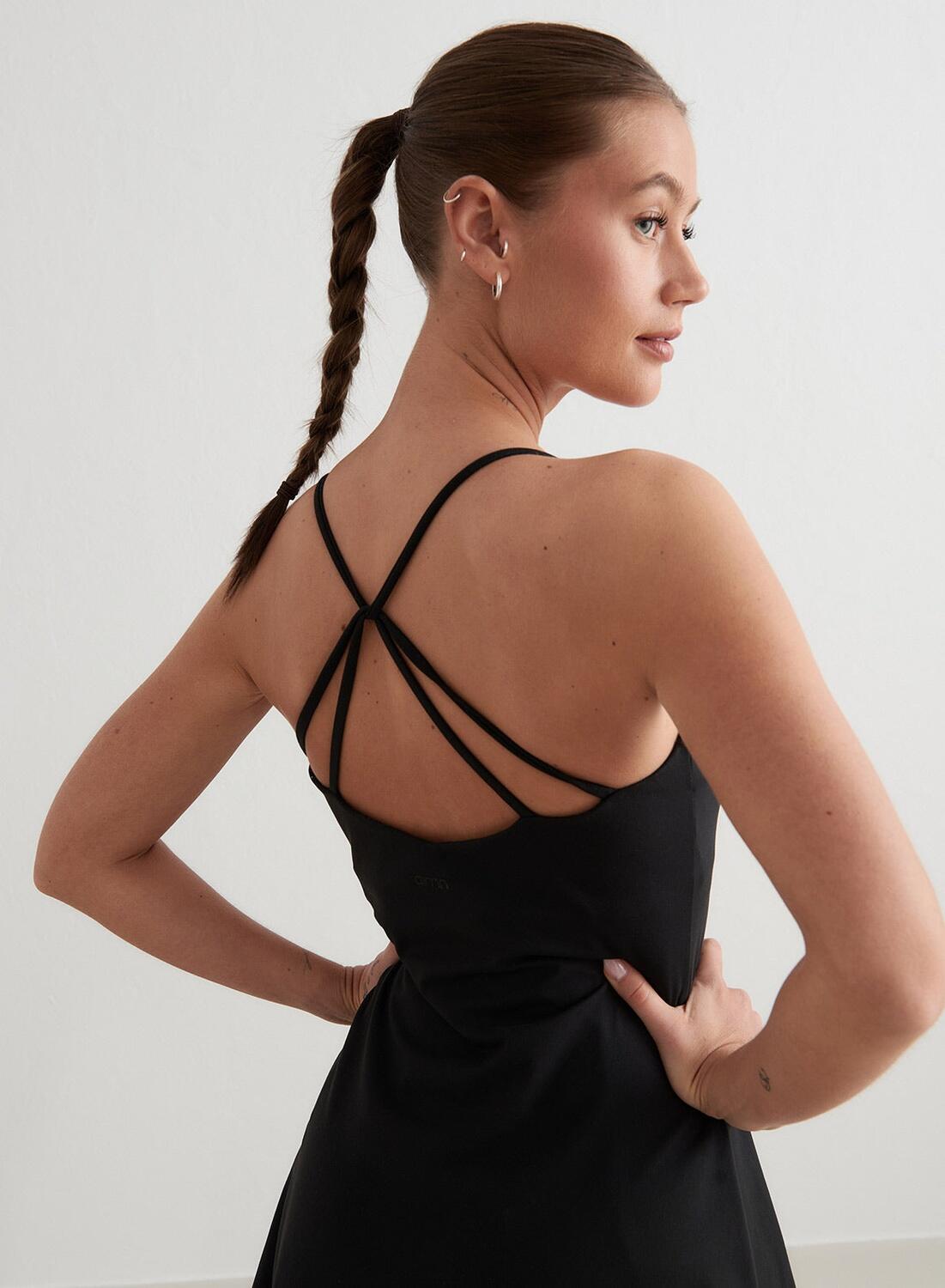 Femme Robe avec Short et Soutien-gorge Intégrés Séchage Rapide Noir 6/7