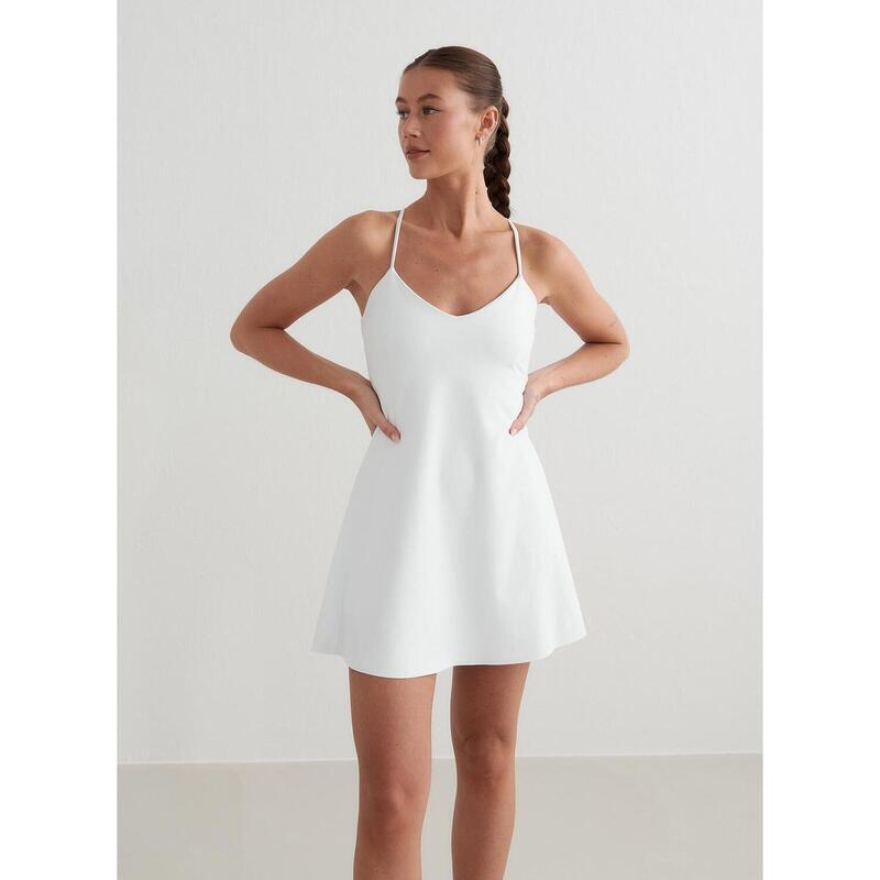 White Sense Strap Dress