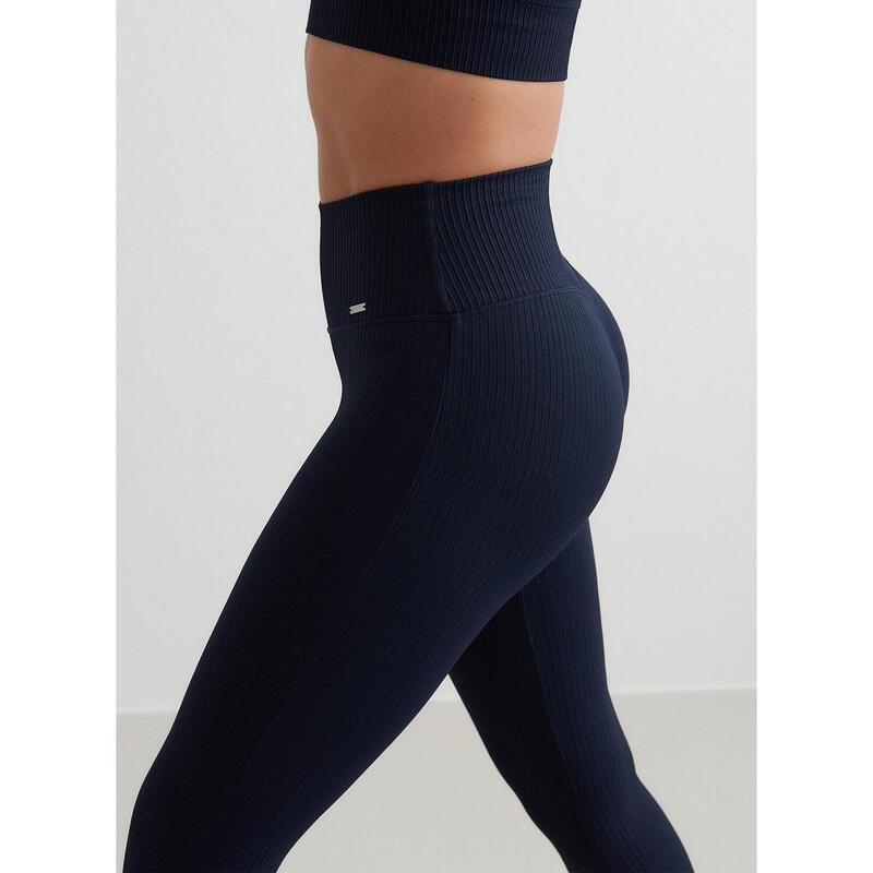 Legging Ribbel Naadloos Flare Yoga Dames Navy aim'n