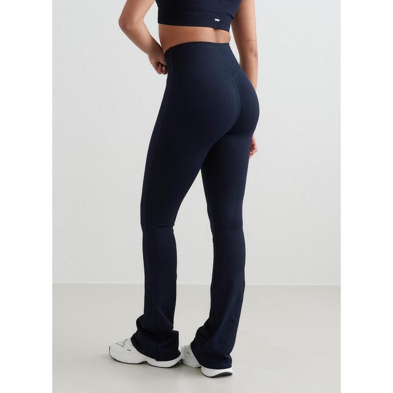 Legging Ribbel Naadloos Flare Yoga Dames Navy aim'n