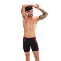 Speedo eco end+ splice mid jammer - zwart/ rood/ wit - maat 40