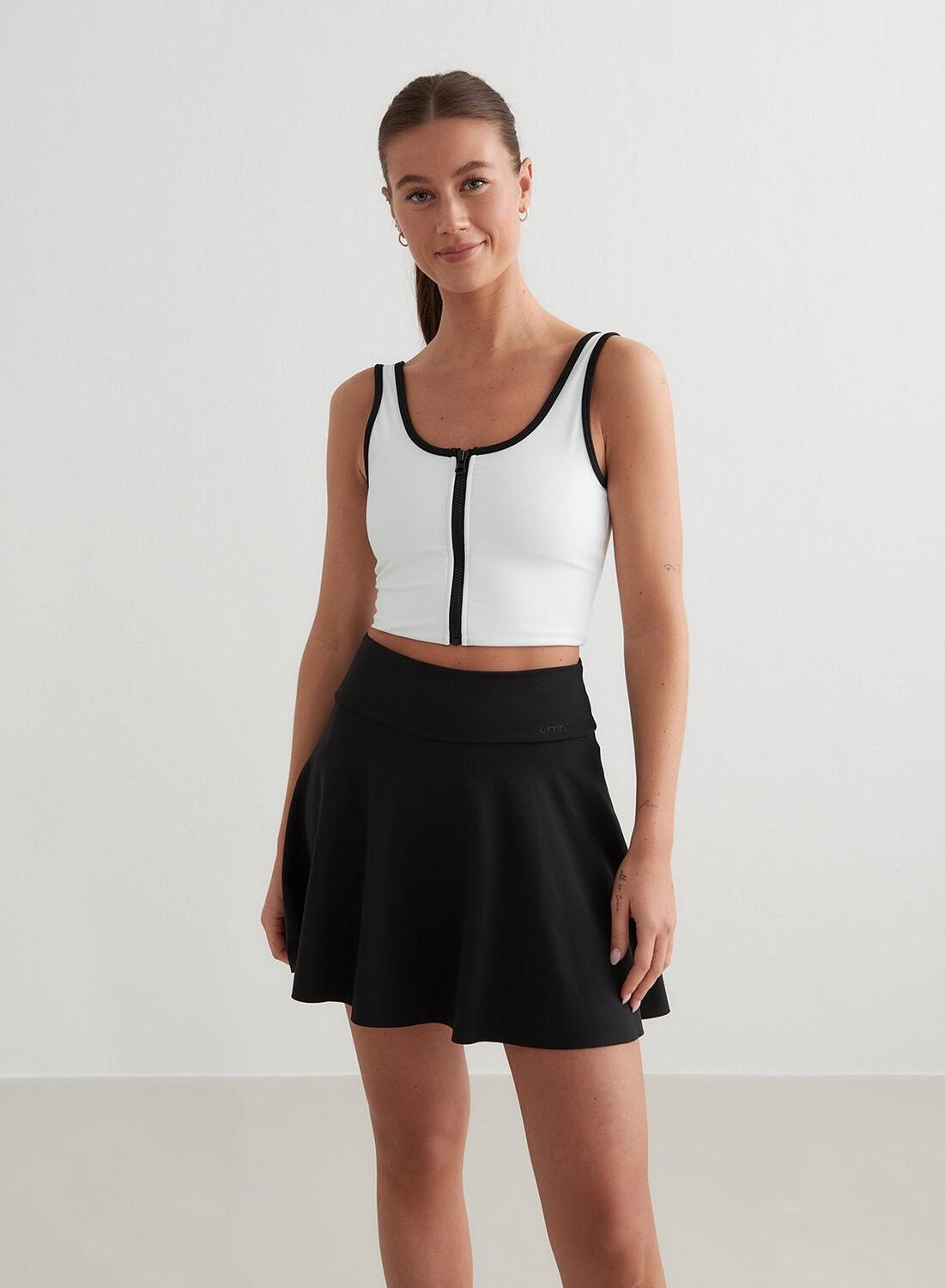 Mujer Falda Pantalón Cintura Alta Malla Interior Transpirable Sense Negro 3/7