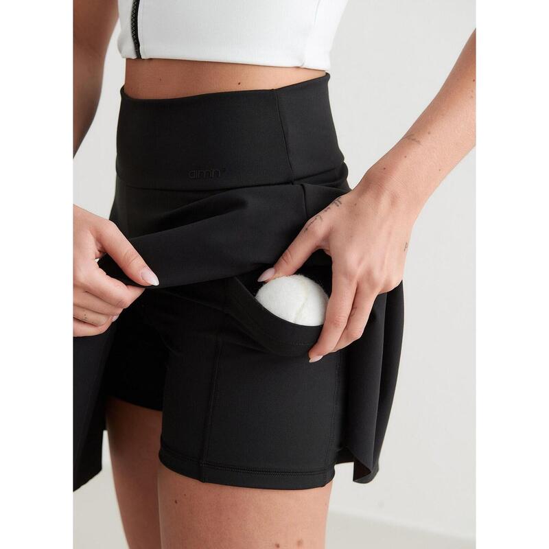 Dames Tennis Rok Vochtafvoerende Skort Zwart