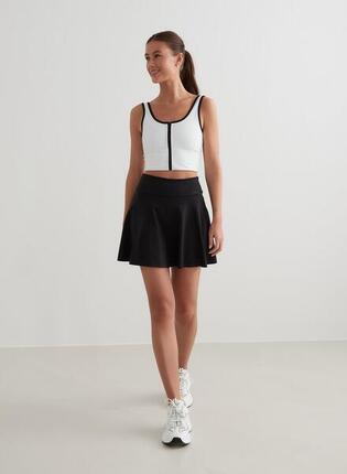 Damen Skort Feuchtigkeitsableitend Schwarz