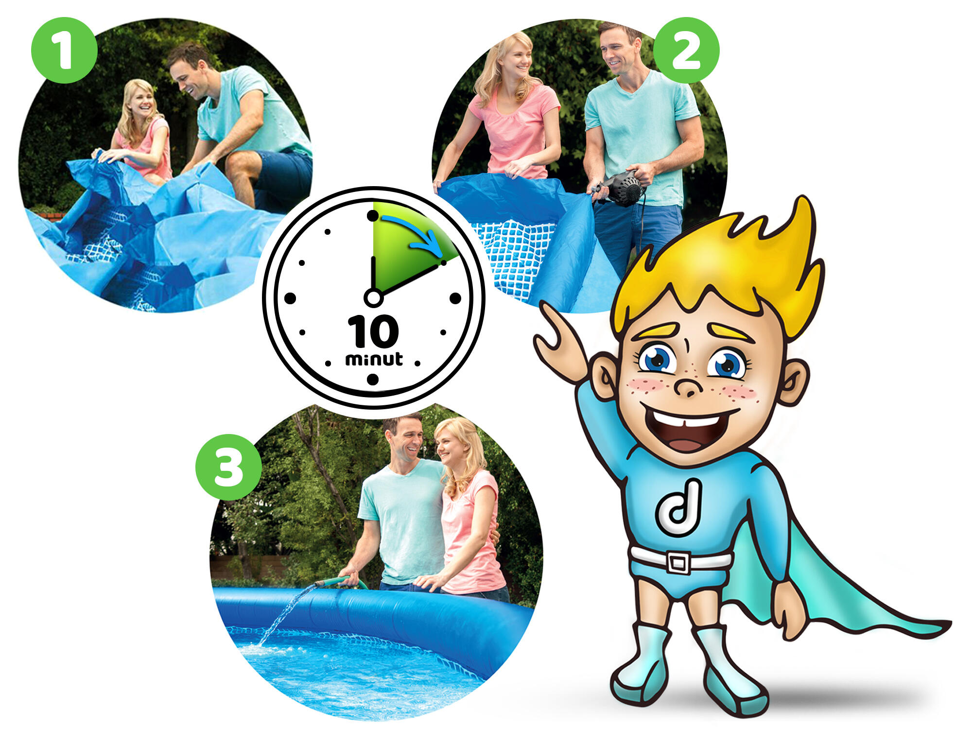 Piscina Natación Desmontable Intex 244x61 Kit Completo 16 en 1 azul 5/6