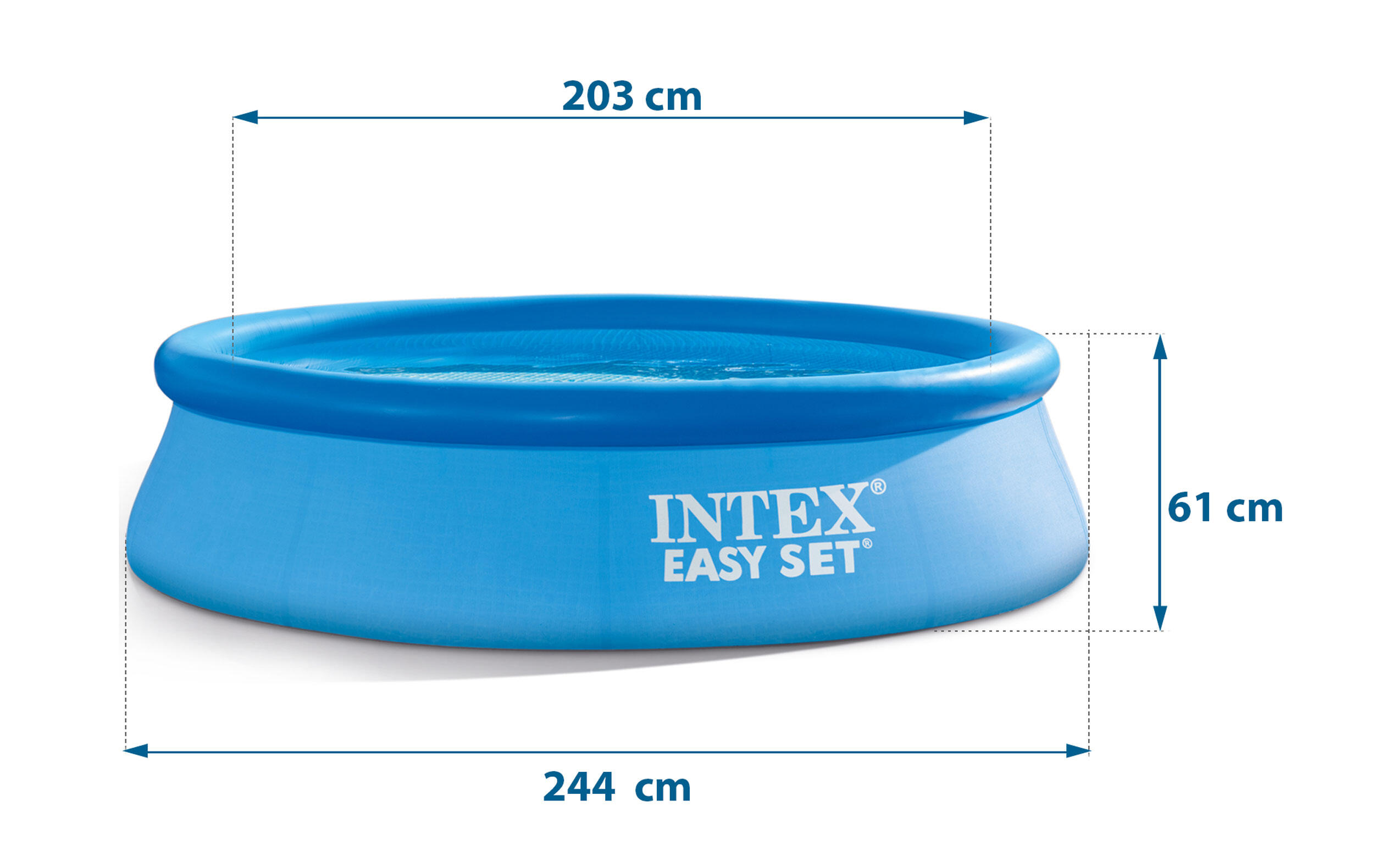 Piscina Natación Desmontable Intex 244x61 Kit Completo 16 en 1 azul 4/6