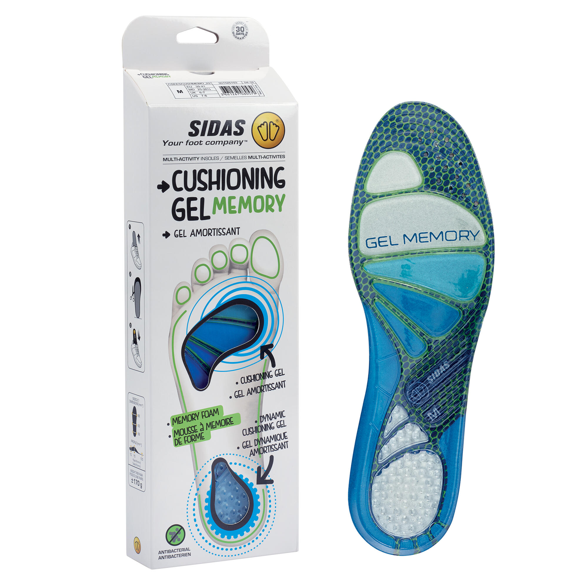 Comfort and memory insoles for everyday use - Cushioning Gel Memory