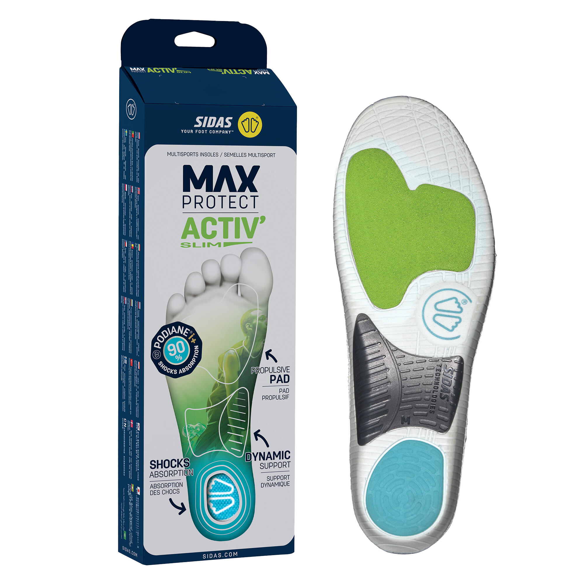 Semelle multi-sport pour plus de dynamisme, faible volume chaussant - Activ Slim 3/4