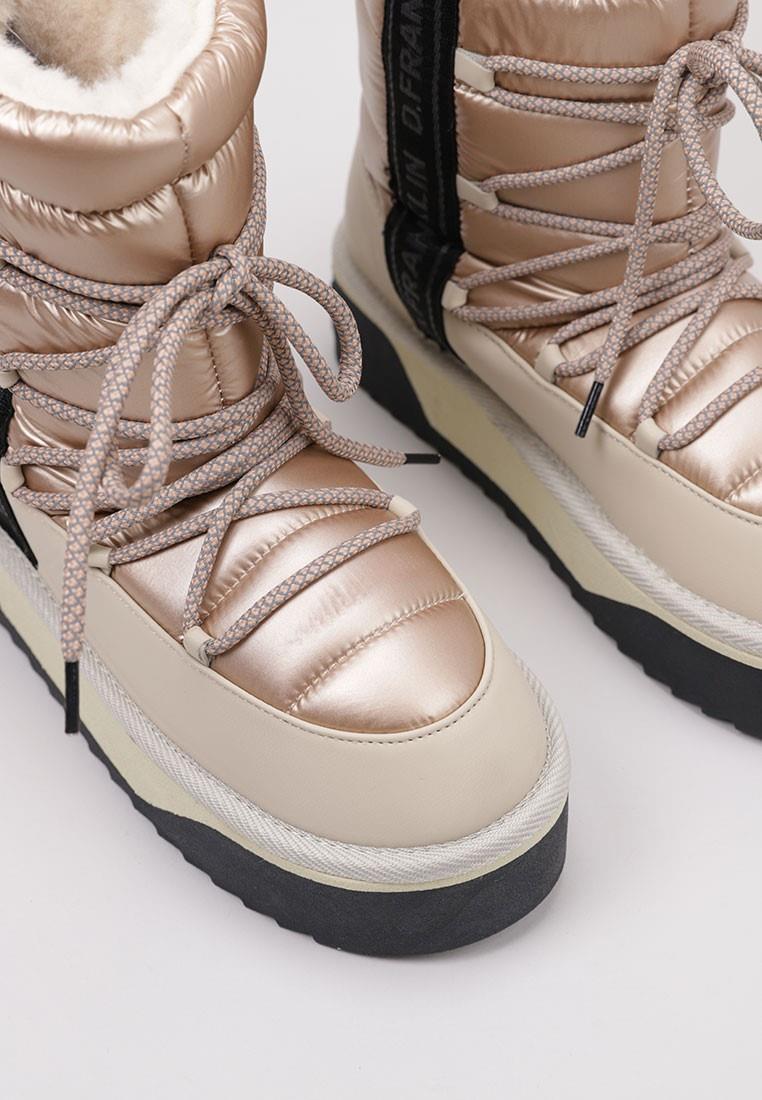 Platte Enkellaarzen Dames D.franklin Nordic V.2 Bomb Beige 3/7