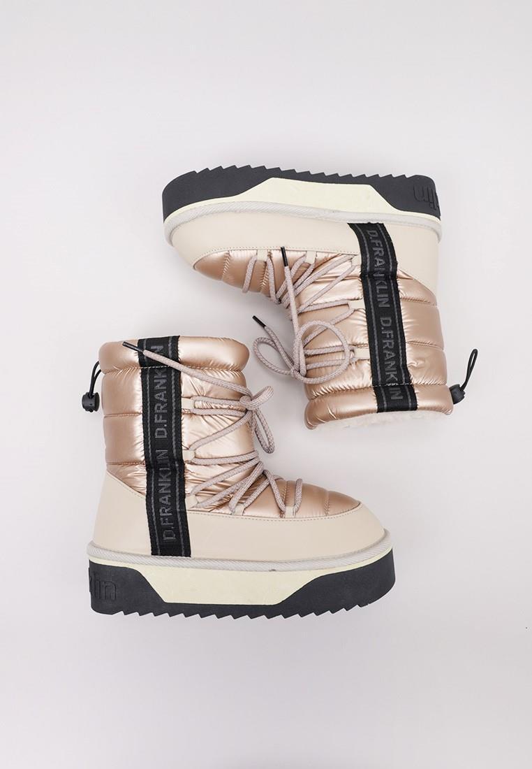 Platte Enkellaarzen Dames D.franklin Nordic V.2 Bomb Beige 5/7