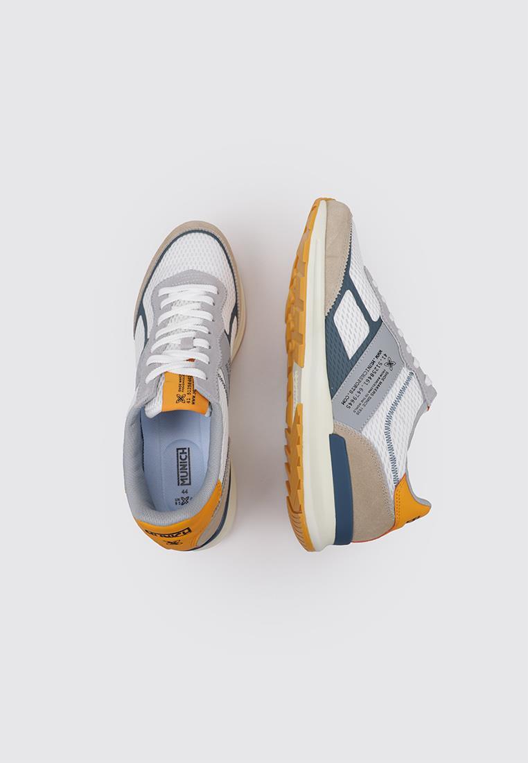 Baskets - Marche sportive - Homme - CORSA - Blanc, gris et orange 5/5