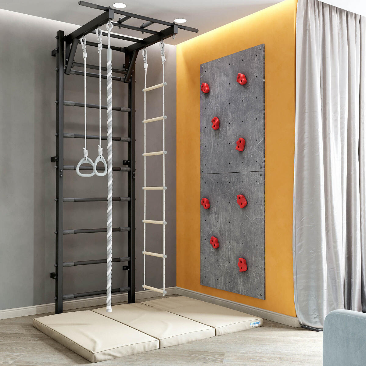 JEFLEX Escalera mural ClimbMaxx M8 reforzada