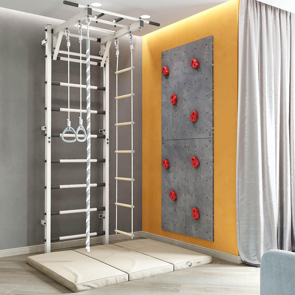 JEFLEX Escalera mural ClimbMaxx M8 reforzada