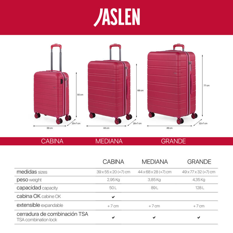 Maleta Abs Mediana 78L Jaslen San Marino 44X68x28cm