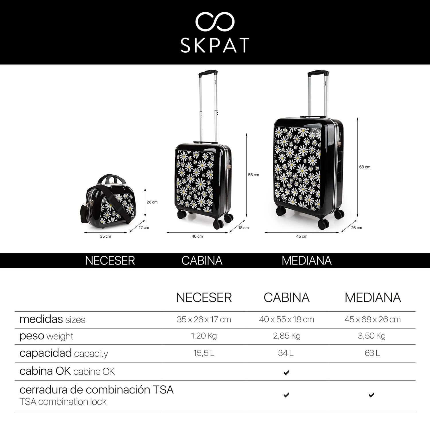 Maleta Pc Pequeña 38L Skpat Niza 40X55x18cm 6/7