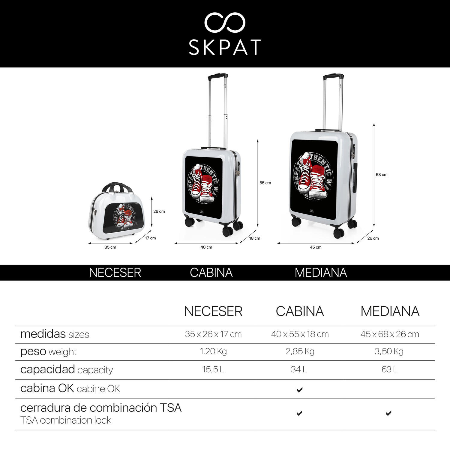 Maleta Pc Pequeña 38L Skpat Niza 40X55x18cm 6/7
