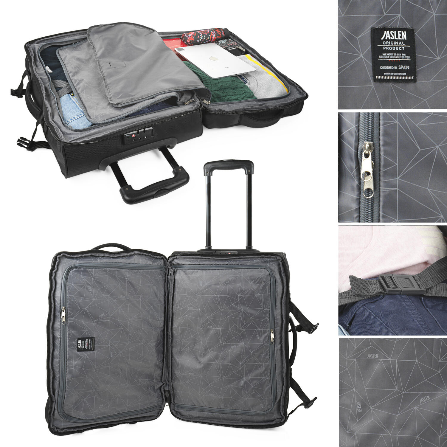 Bolsa Viaje Ruedas Cabina 40L Jaslen Treviso 36X55x19cm 4/7