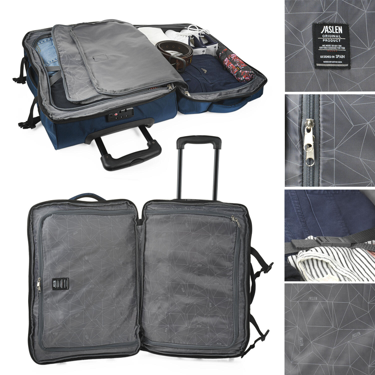 Bolsa Viaje Ruedas Cabina 40L Jaslen Treviso 36X55x19cm 4/7