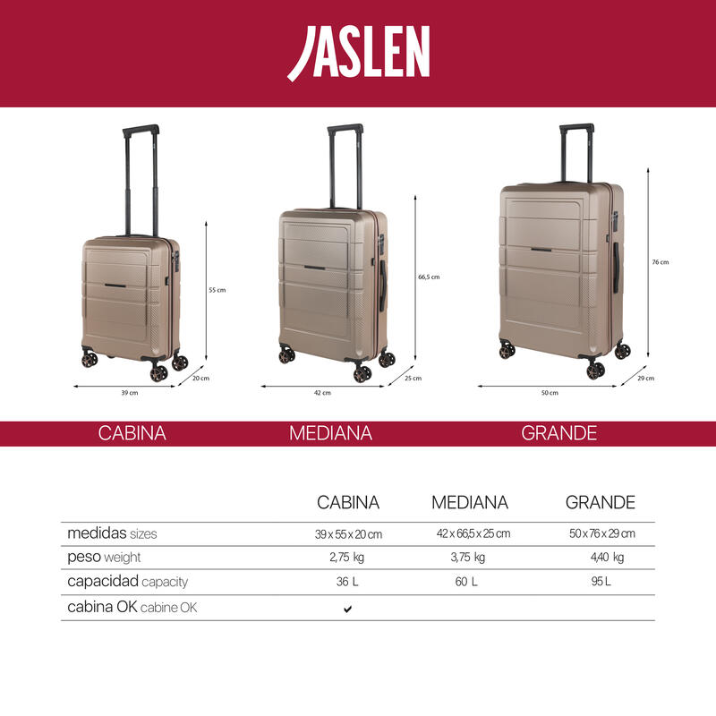 Maleta Abs Grande 95L Jaslen Oxford 50X76x29cm