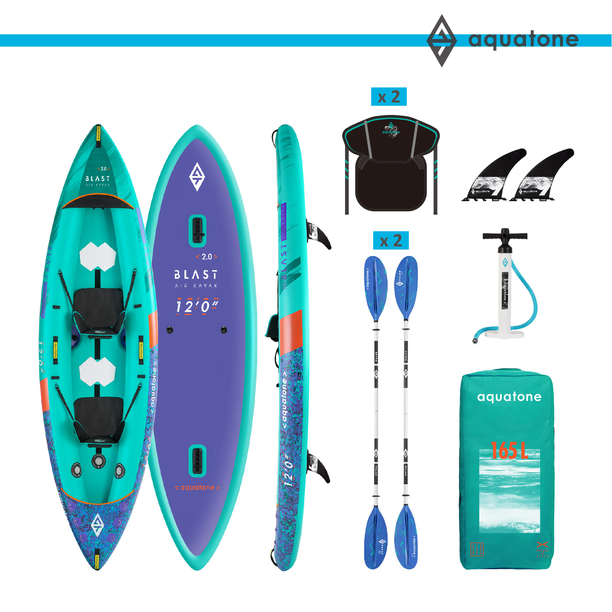 AQUATONE Aquatone Blast 12'0" Inflatable Kayak