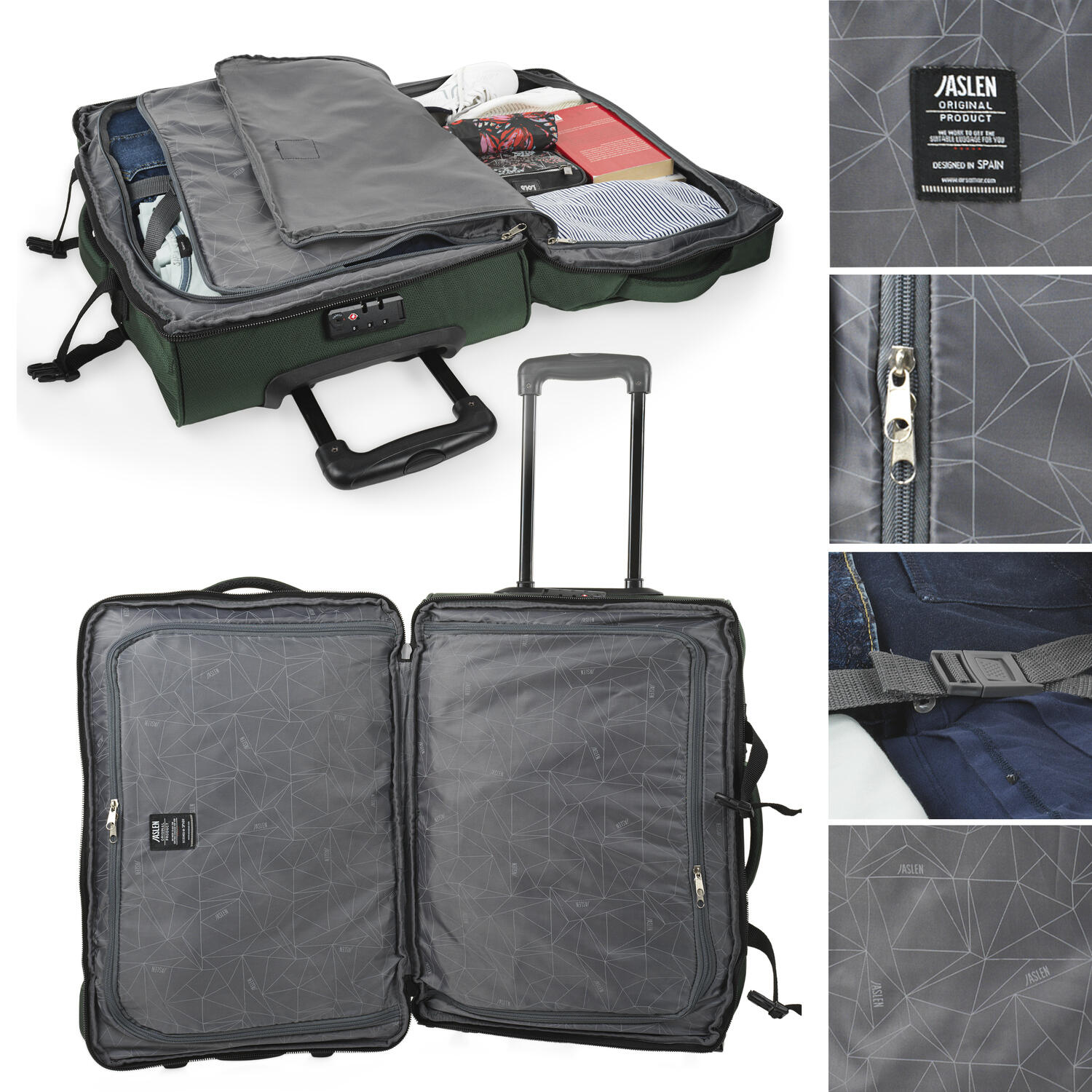 Bolsa Viaje Ruedas Cabina 40L Jaslen Treviso 36X55x19cm 4/7