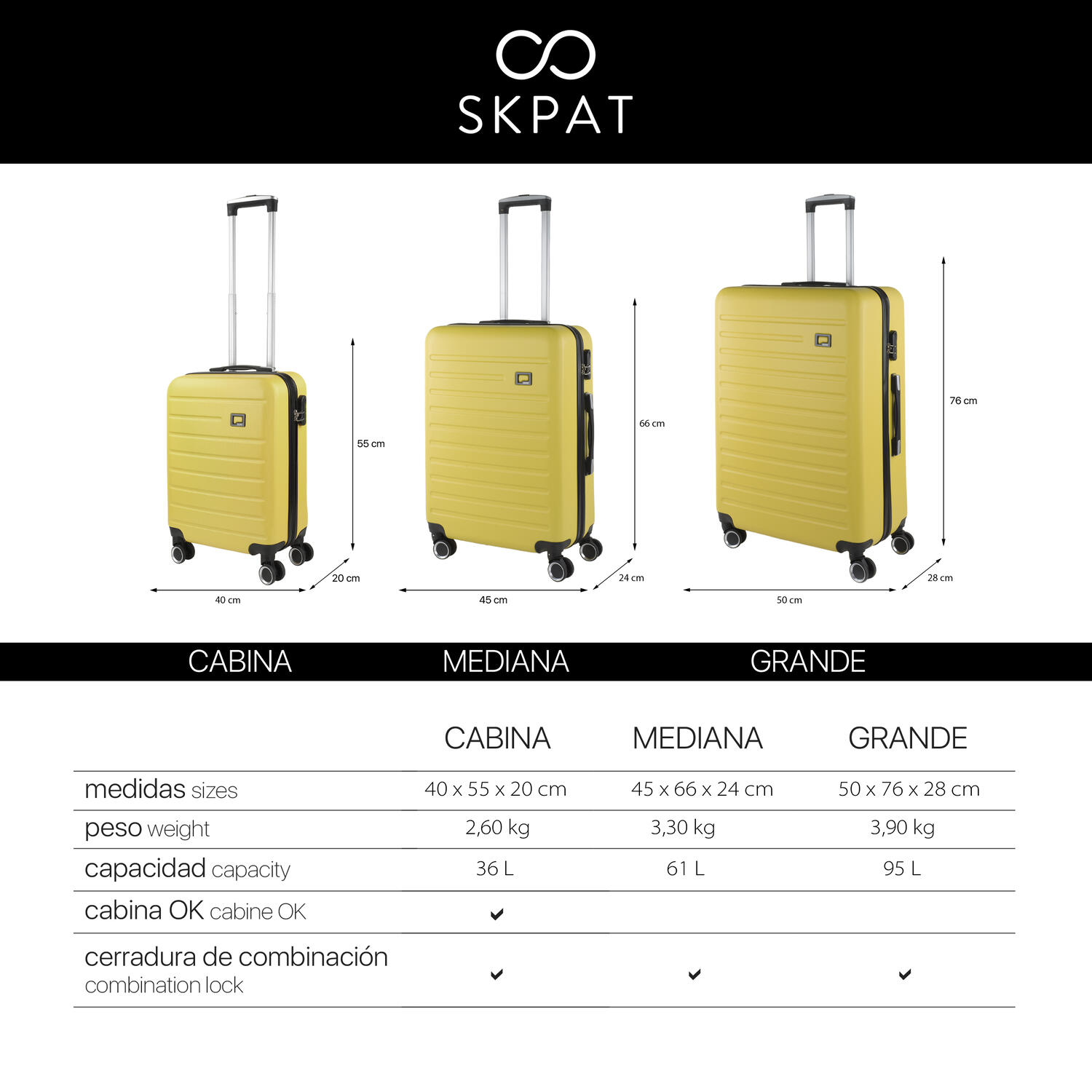 Maleta Abs Pequeña 38L Skpat Nantes 40X55x20cm 6/7