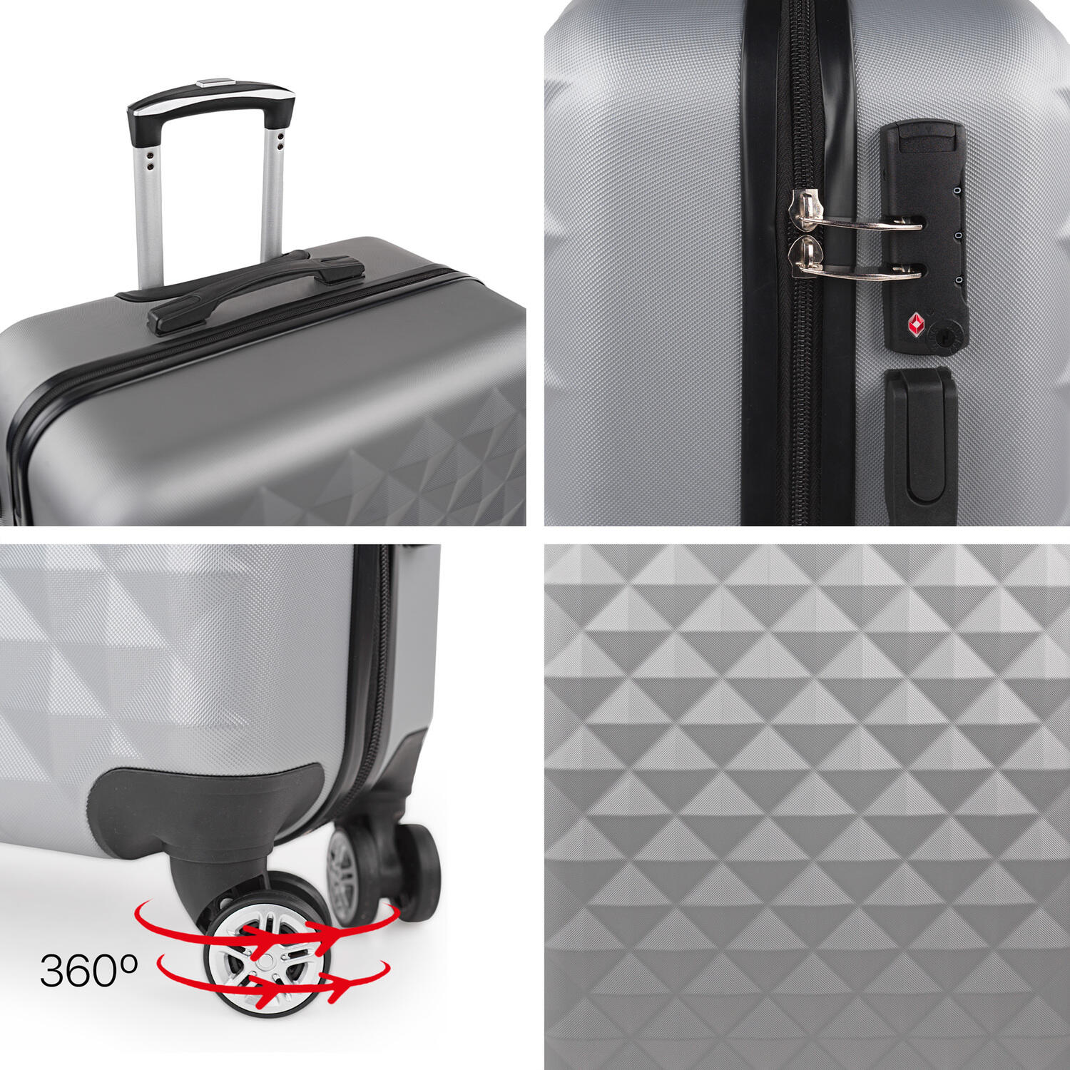 Maleta Cabina Abs Unisex 38L Itaca Diamond 55Cm 4/5