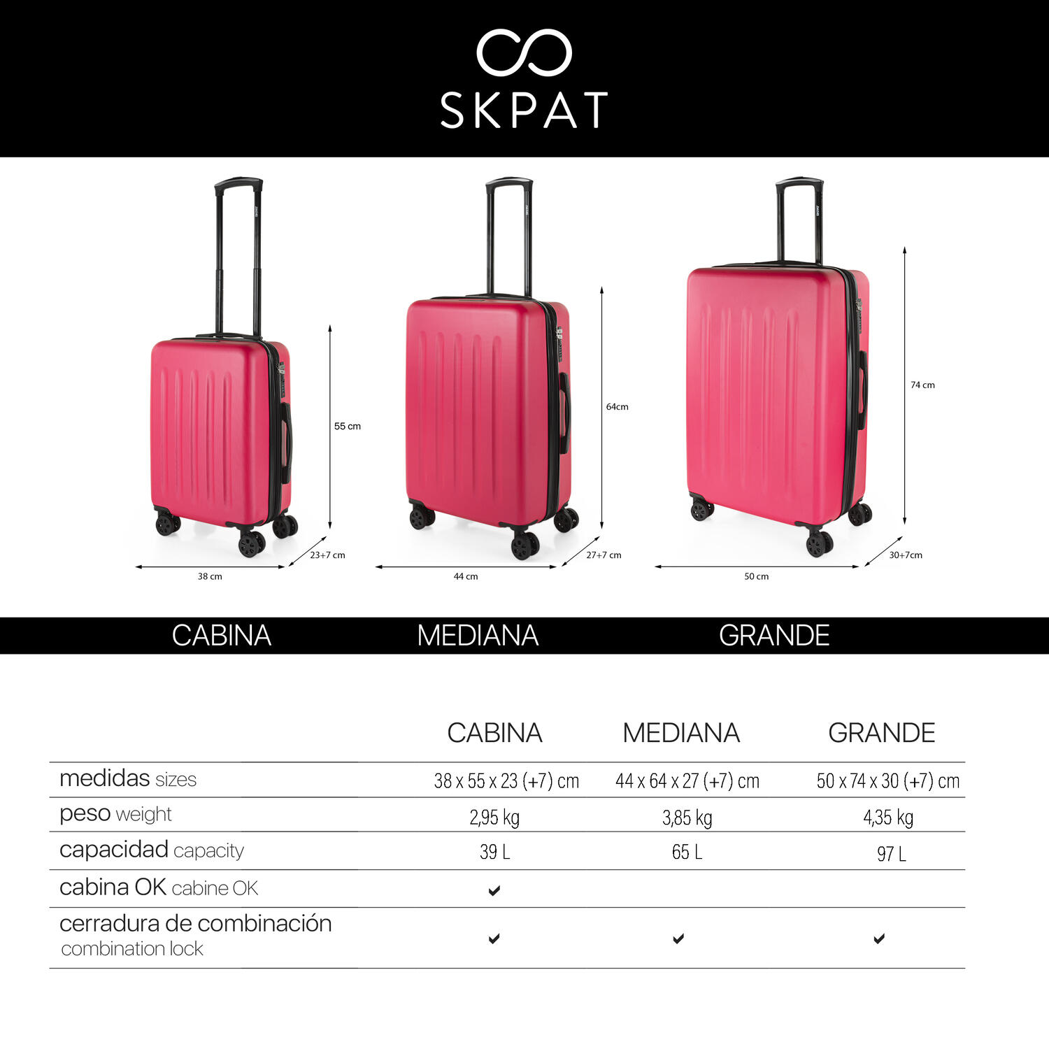 Maleta Abs Mediana 65L Skpat Lisboa 44X64x27cm 7/7