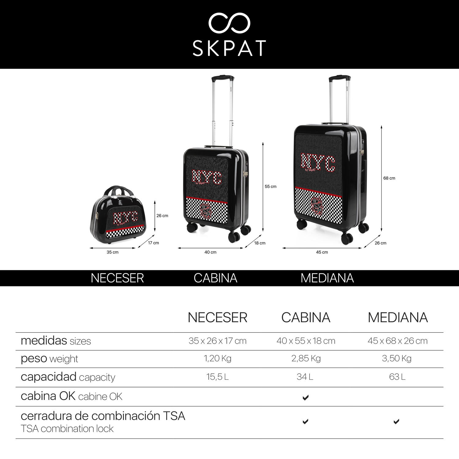 Maleta Pc Pequeña 38L Skpat Niza 40X55x18cm 6/7