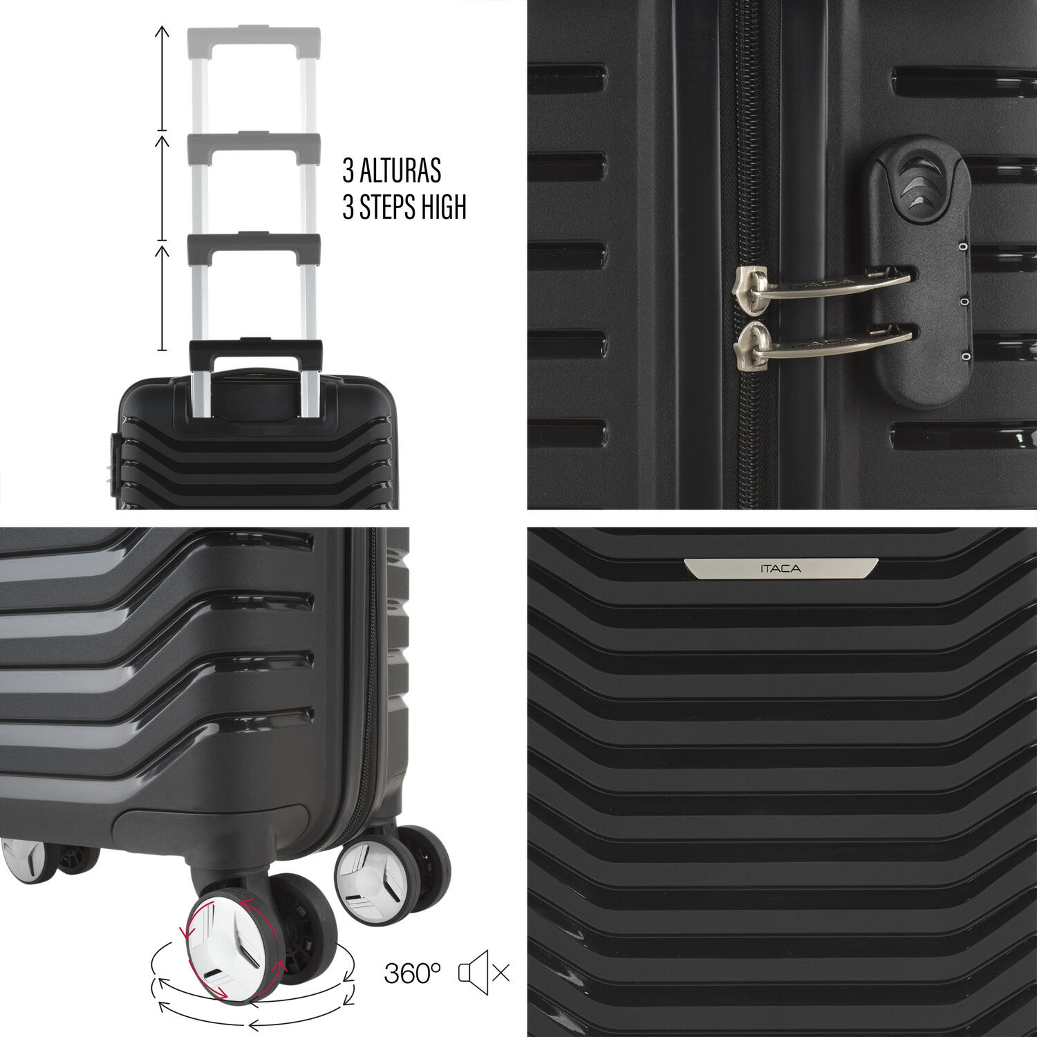 Maleta Cabina Polipropileno Pequeña 36L  Itaca Glasgow 36X55x20cm 5/7