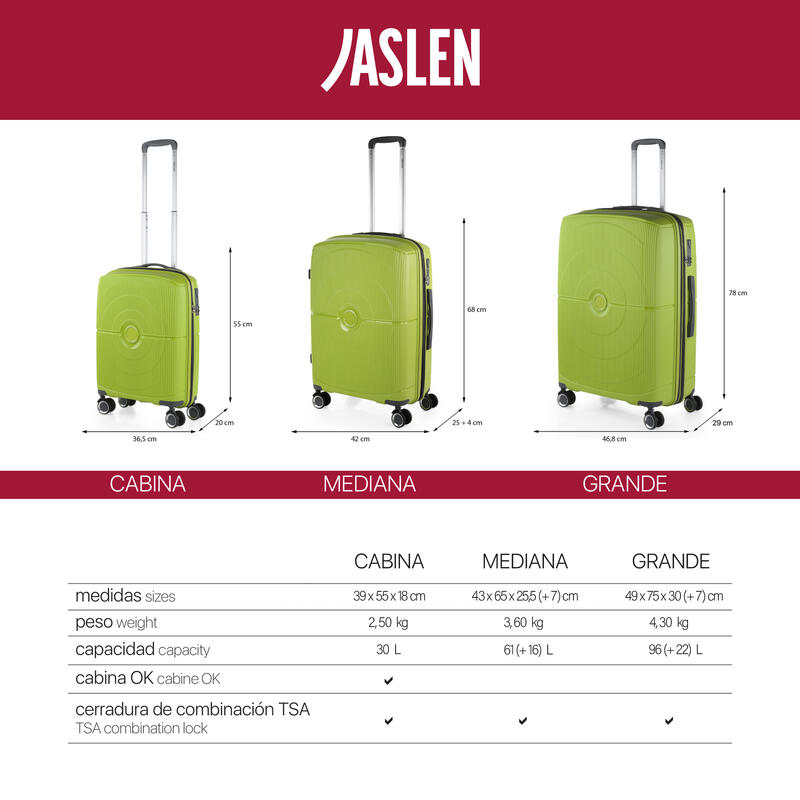 Maleta Pp Pequeña 36L Jaslen Zurich 39X55x18cm