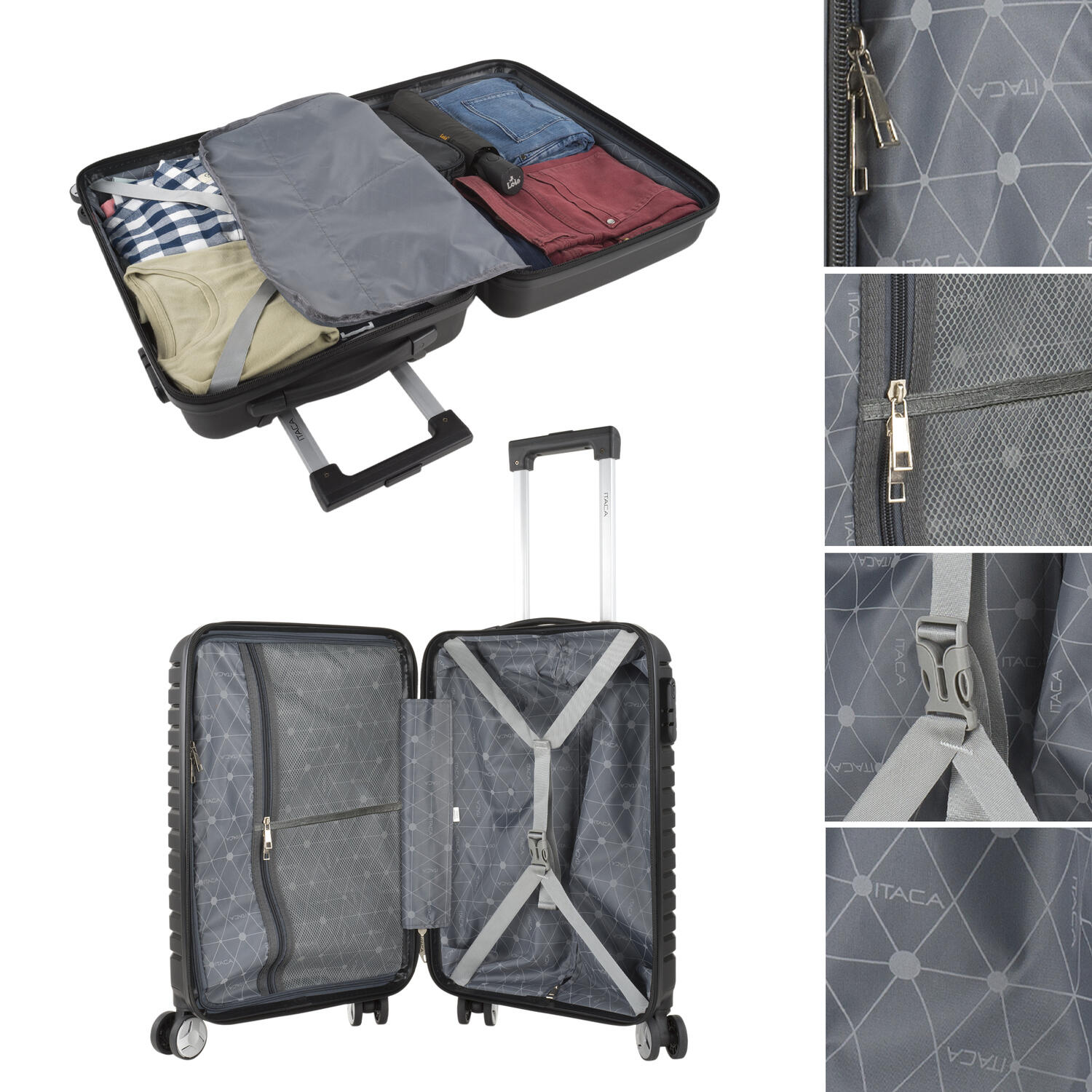 Maleta Cabina Polipropileno Pequeña 36L  Itaca Glasgow 36X55x20cm 4/7