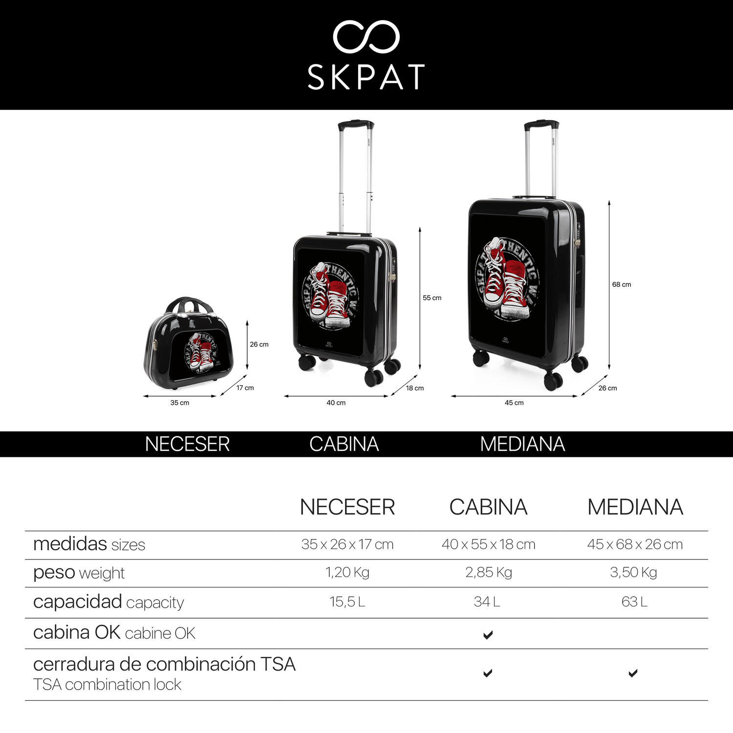 Maleta Pc Pequeña 38L Skpat Niza 40X55x18cm 6/7