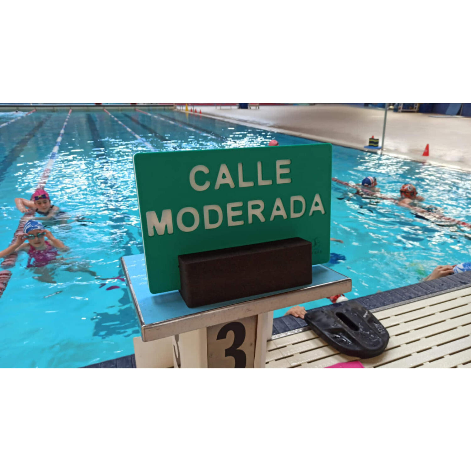 Señalizador de Calle Moderada para Natación Verde 2/3