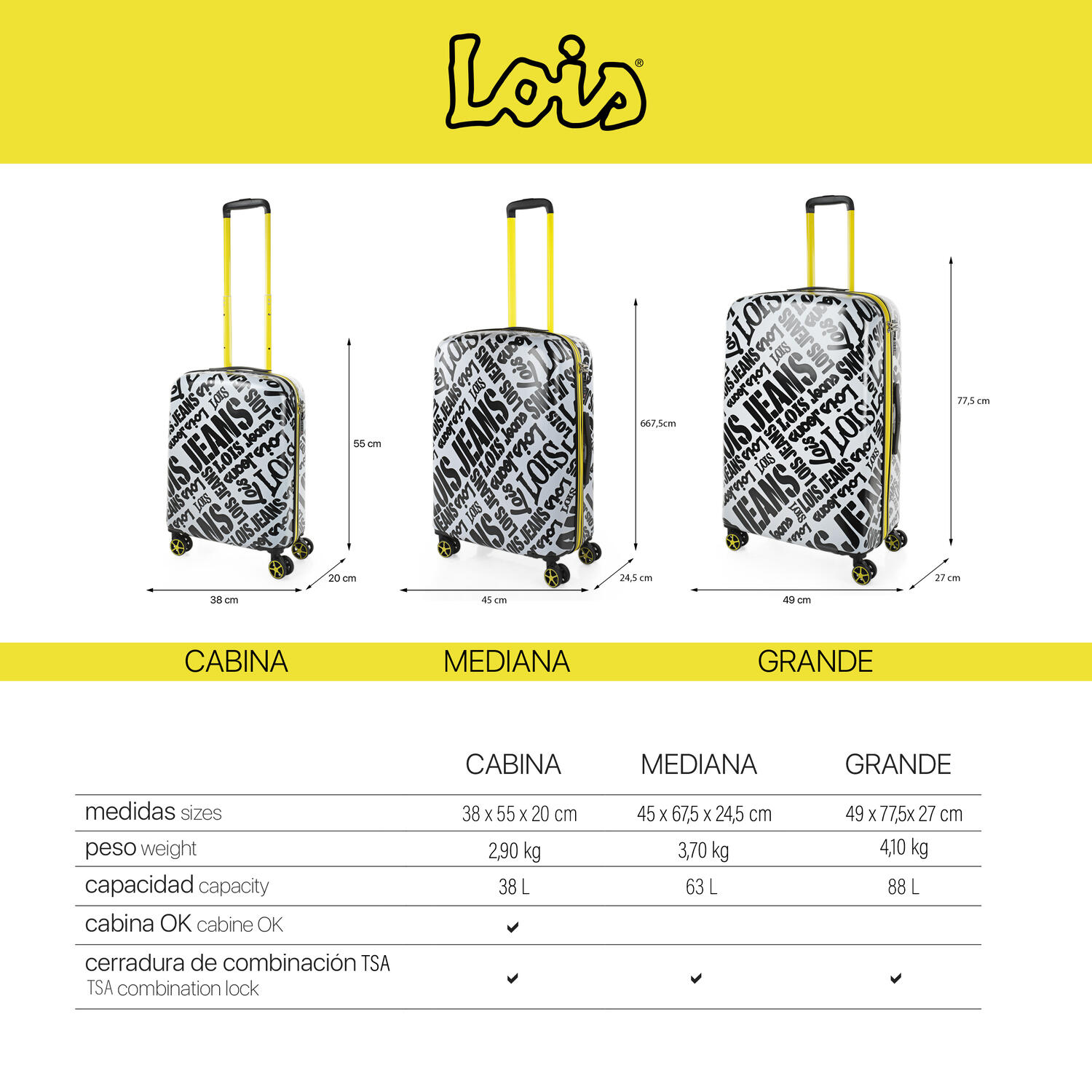 Maleta Pc Grande 88L Lois Kenner 49X77,5X27cm 6/7
