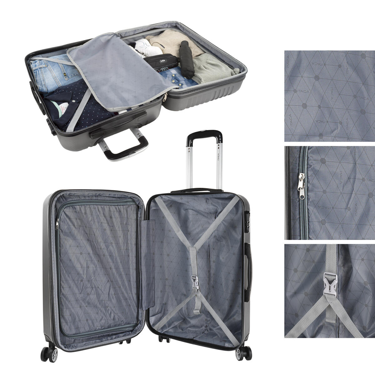 Maleta Mediana Abs 62L Itaca Sevron 66Cm 3/5