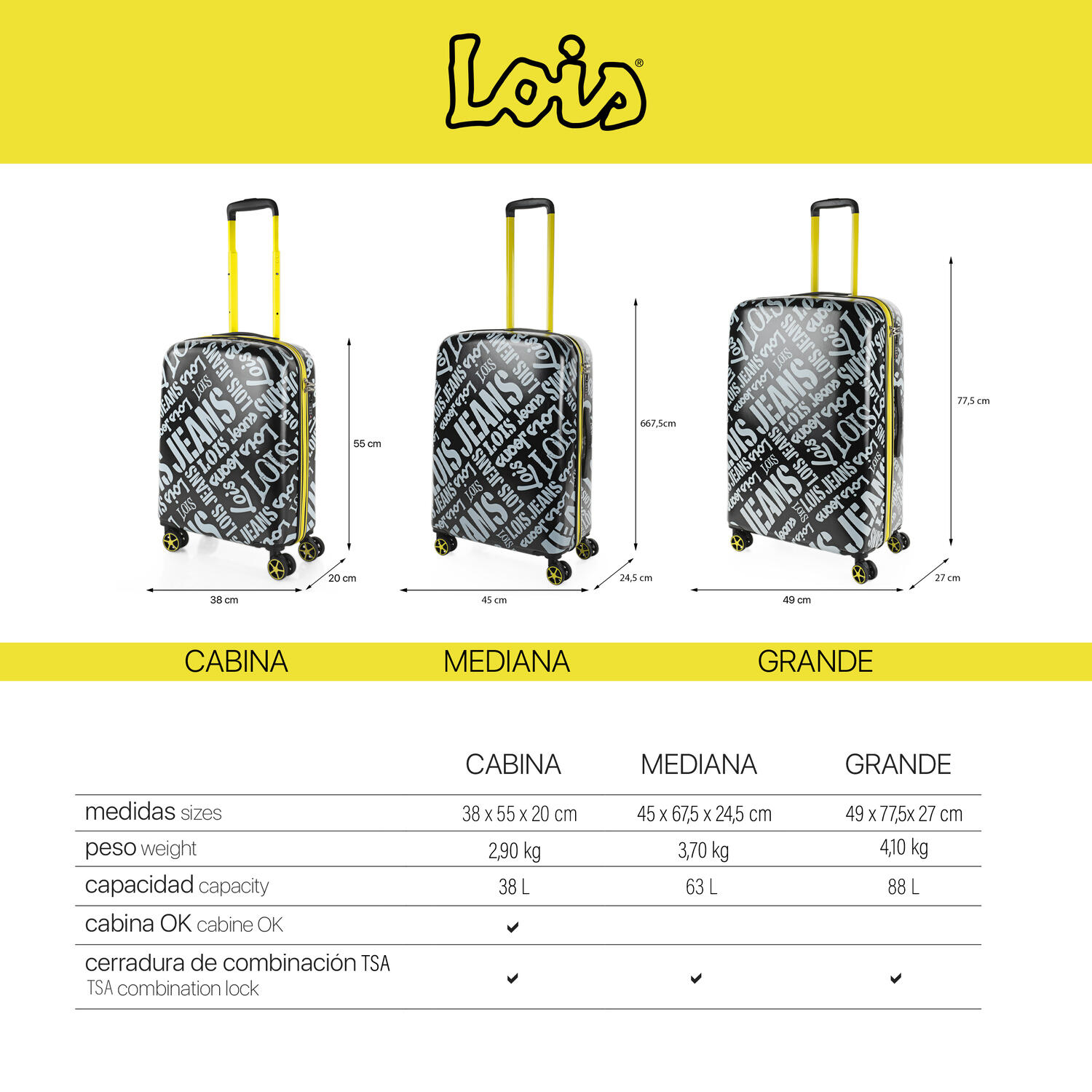 Maleta Pc Grande 88L Lois Kenner 49X77,5X27cm 6/7