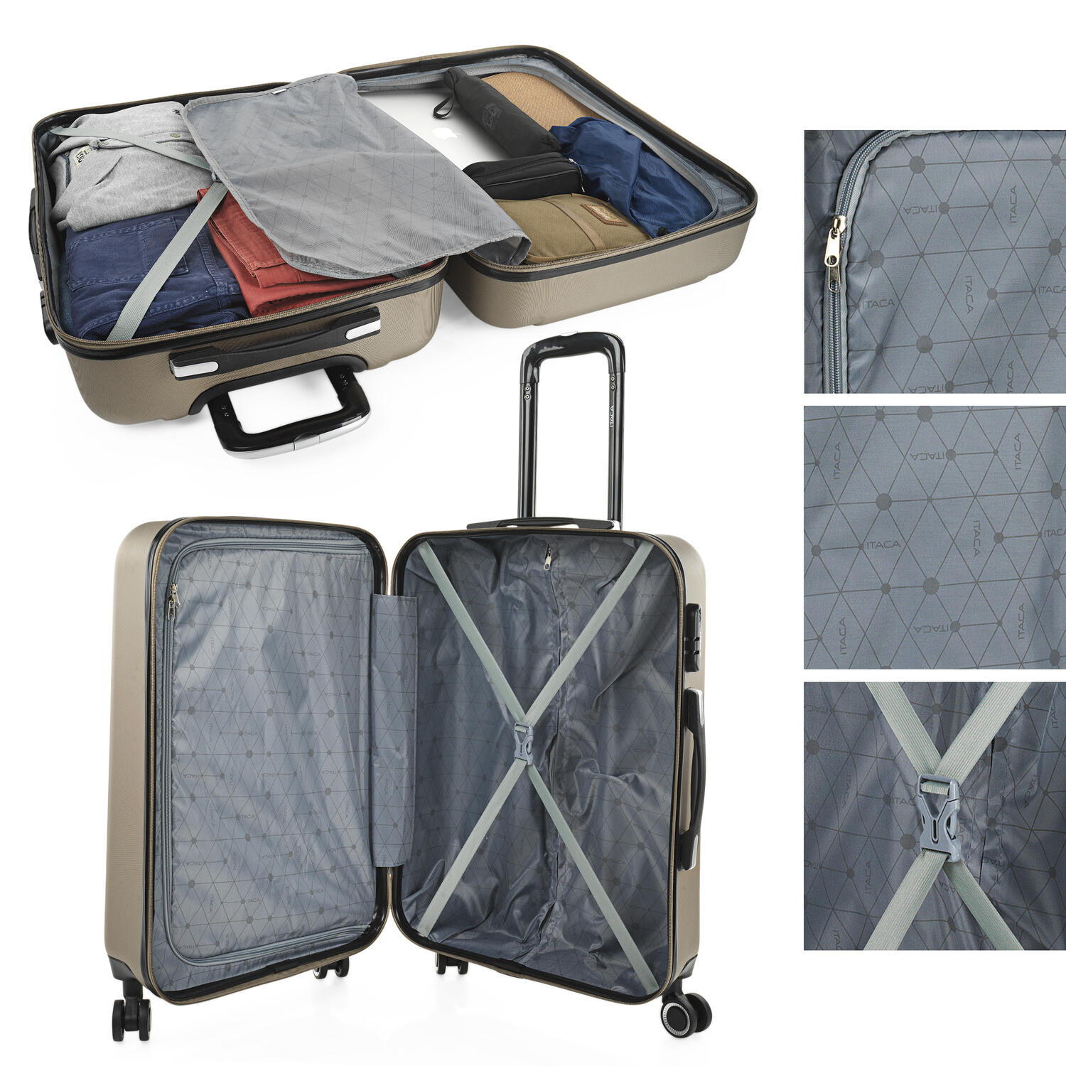 Maleta Mediana Abs Unisex 68L Itaca Tiber 65Cm 3/5