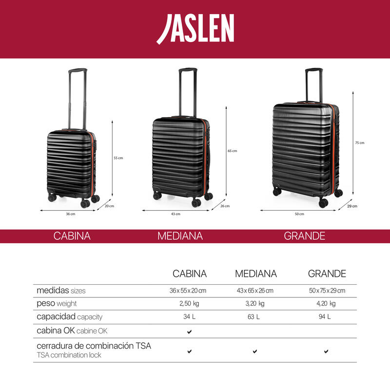 Maleta Abs Grande 100L Jaslen Oporto 50X75x29cm